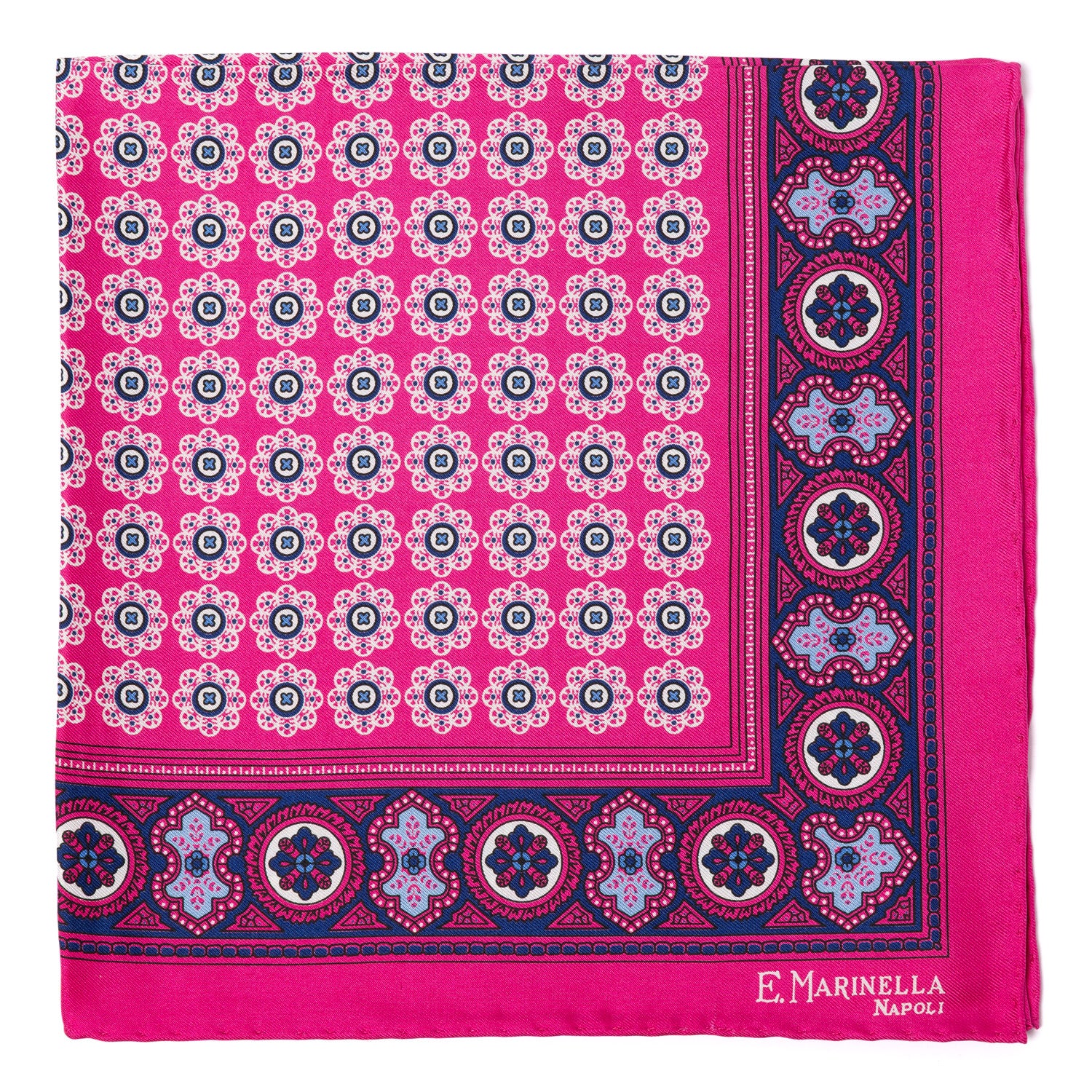 Patterned Pochette made from pure English Silk - hand-rolled